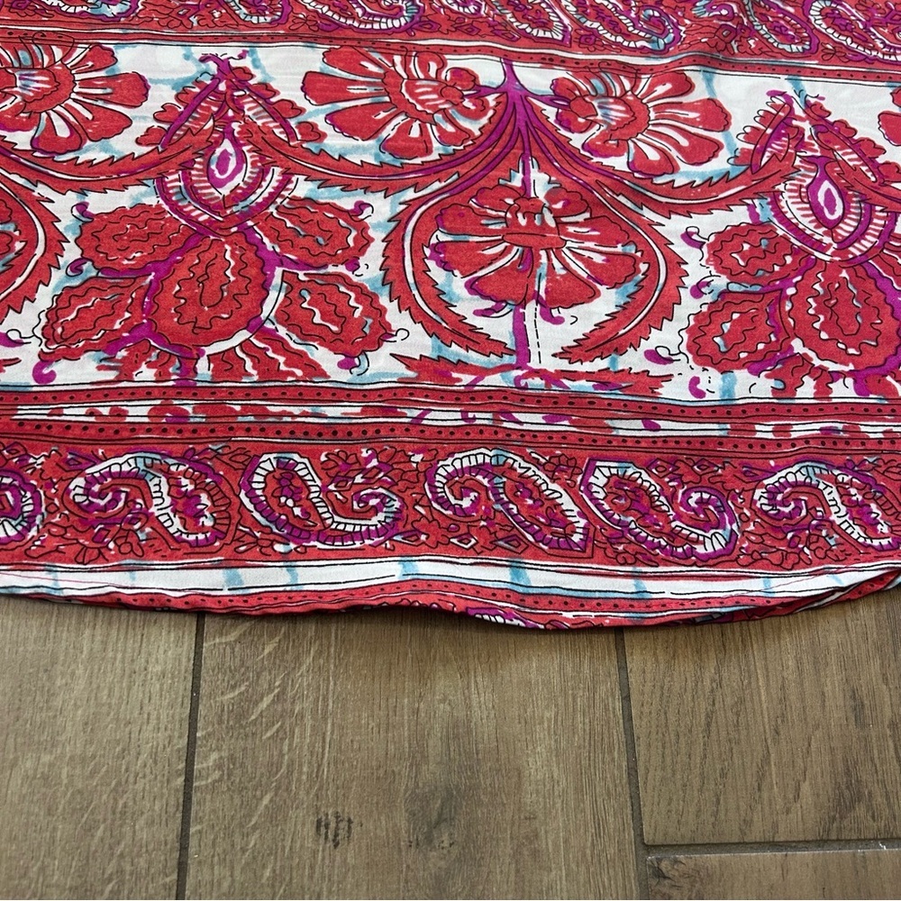The Limited Red Bohemian Paisley Floral  Print Sleeveless Collared Dress Size L - Picture 9 of 9